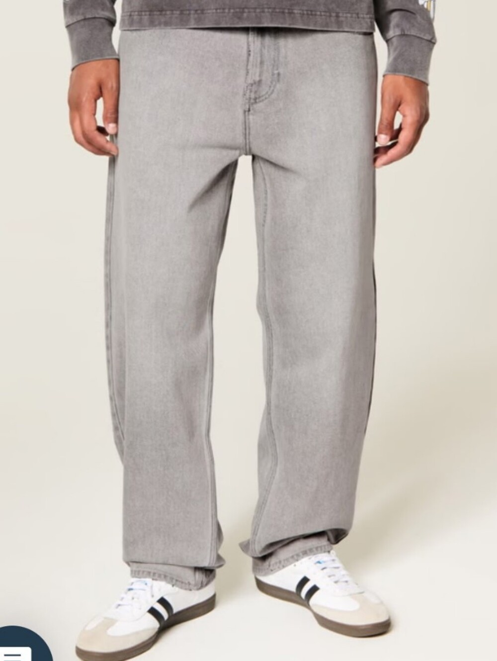 Hollister Gray Scorpion Embroidery Skater Baggy Jeans